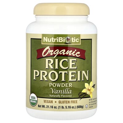 Органический протеин из риса NutriBiotic, ваниль, 1 lb 5.16 oz (600 g)