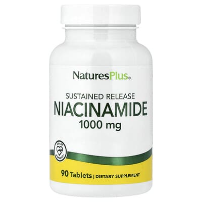 Ниацинамид, пролонгированное высвобождение, 1,000 mg, 90 таблеток