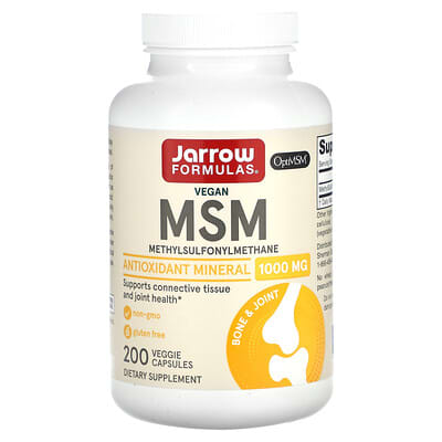 Веганский MSM, 1,000 mg, 200 вегетарианских капсул