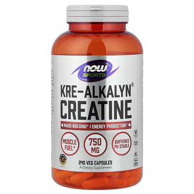 Sports, Kre-Alkalyn® Creatine, 240 вегетарианских капсул (0.75 g на капсулу)