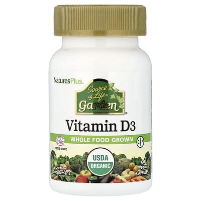 Source of Life® Garden®, Vitamin D3, 60 Vegan Capsules