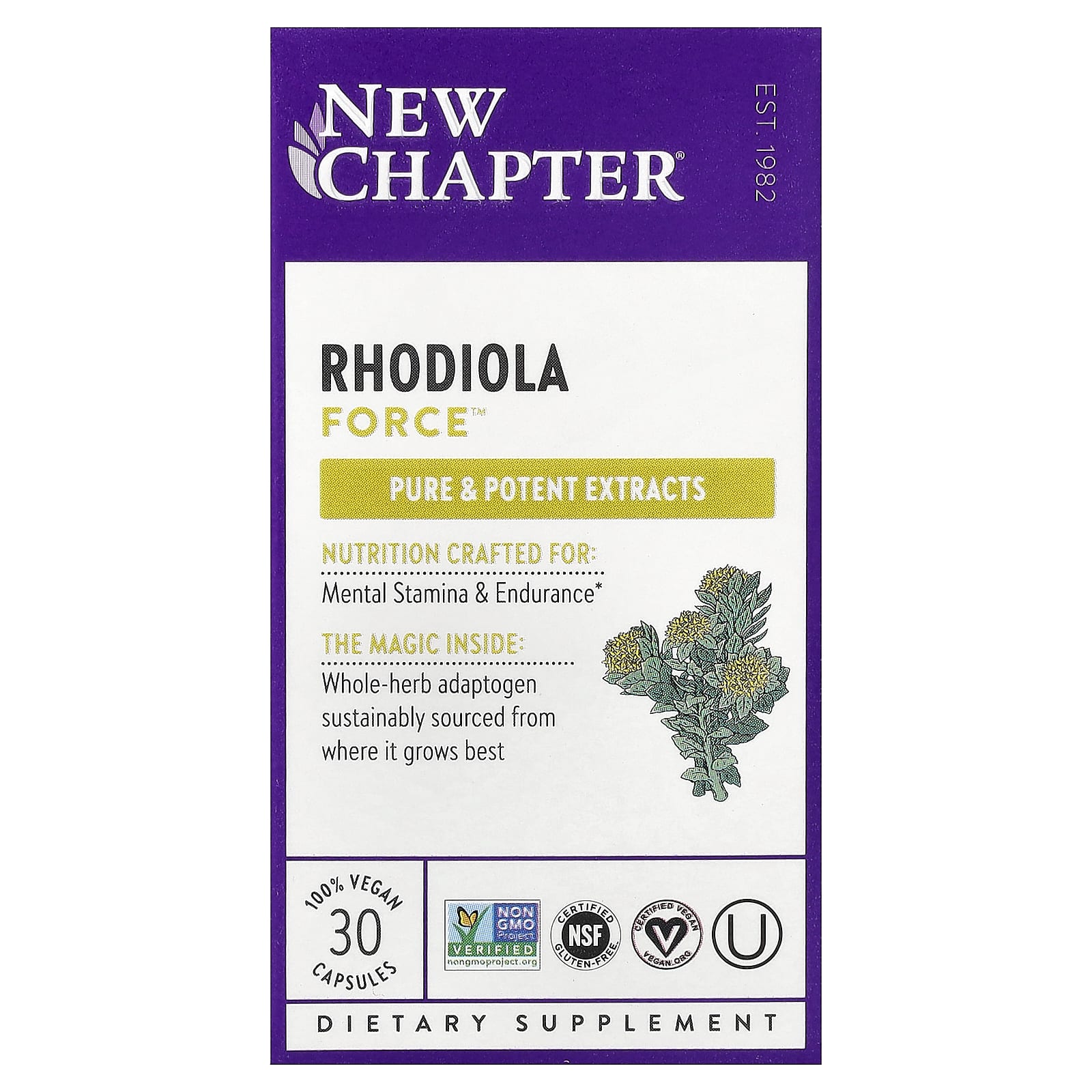 Rhodiola Force™, 30 веганских капсул (300 mg на капсулу)