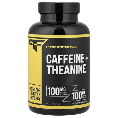 Caffeine + Theanine, 180 капсул