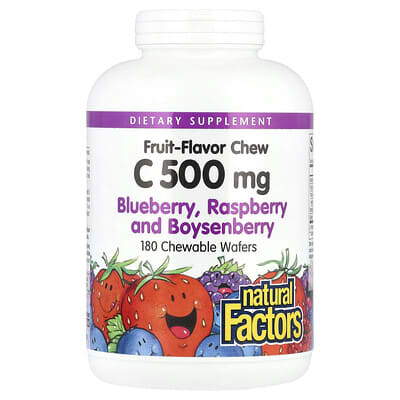 Желе витамин C с фруктовым вкусом Blueberry, Raspberry и Boysenberry 500 mg, 180 жевательных таблеток