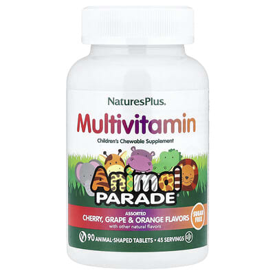 Animal Parade®, Multivitamin, Children's Chewable Supplement, Cherry, Grape & Orange, 90 Animal-Shaped Tablets