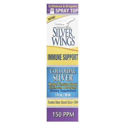 Colloidal Silver Herbal Tincture Spray, Echinacea & Oregano, 1 fl oz (30 ml)