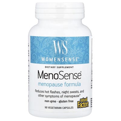 WomenSense®, MenoSense®, формула для менопаузы Natural Factors, 90 вегетарианских капсул