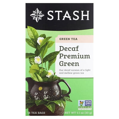 Green Tea, Decaf Premium Green, 18 Tea Bags, 1.1 oz (33 g)