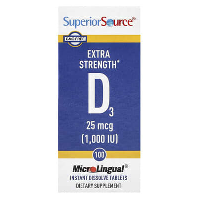 D3, 25 mcg (1,000 IU), 100 MicroLingual® Instant Dissolve Tablets