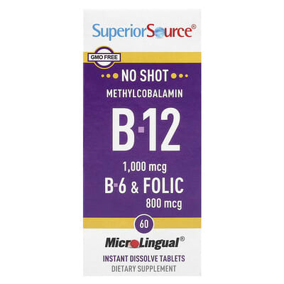 Methylcobalamin B-12, B-6 & Folic, 60 MicroLingual® Instant Dissolve Tablets