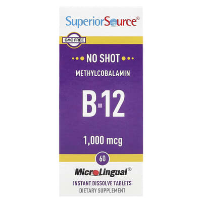 Methylcobalamin B-12, 1,000 mcg, 60 MicroLingual® Instant Dissolve Tablets