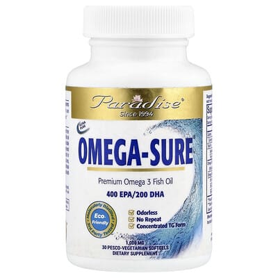 Omega Sure®, Premium Omega-3 Fish Oil, 30 Pesco Vegetarian Softgels