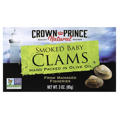 Smoked Baby Clams, In Olive Oil, 3 oz (85 g)