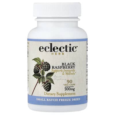 Черная малина Eclectic Herb Supports Immunity & Wellness, 300 mg, 90 Veg Caps