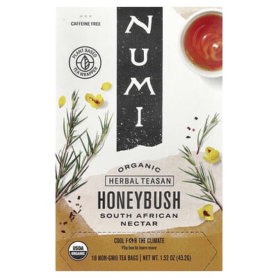 Organic Herbal Teasan, Honeybush, Caffeine Free, 18 Non-GMO Tea Bags, 1.52 oz (43.2 g)