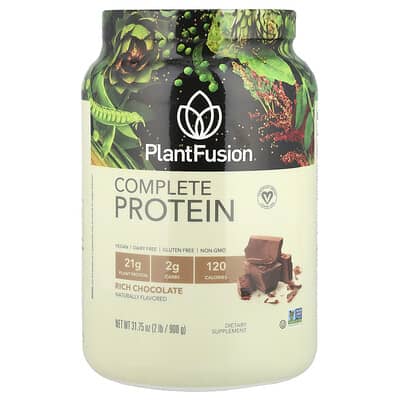 PlantFusion Полноценный протеин, насыщенный шоколад, 2 lb (900 g)