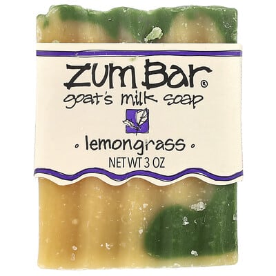 Zum Bar®, Goat's Milk Bar Soap, Lemongrass, 3 oz