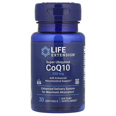 Super Ubiquinol CoQ10 with Enhanced Mitochondrial Support, 200 mg, 30 Softgels