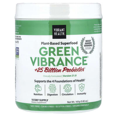 Green Vibrance® +25 Billion Probiotics, Version 21.0, 5.82 oz (165 g)