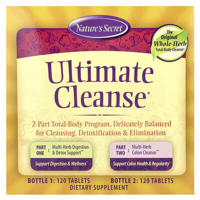 Nature's Secret Ultimate Cleanse®, программа очищения организма, 2 флакона по 120 таблеток