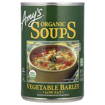 Organic Soups, Vegetable Barley, Low Fat, 14.1 oz (400 g)