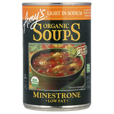 Organic Soups, Minestrone, Low Fat, Light in Sodium, 14.1 oz (400 g)