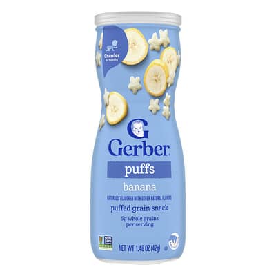 Puffs, Puffed Grain Snack, 8+ Months, Banana, 1.48 oz (42 g)