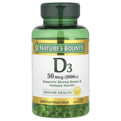 D3, 50 mcg (2,000 IU), 240 мягких капсул