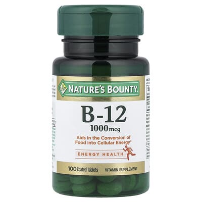 Витамин B-12, 1,000 mcg, 100 покрытых таблеток