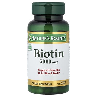 Biotin, 5,000 mcg, 72 Rapid Release Softgels