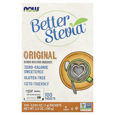 Better Stevia®, Zero-Calorie Sweetener, Original, 100 Packets, 3.5 oz (100 g)