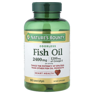 Nature's Bounty Рыбий жир, без запаха, 90 мягких капсул (1,200 mg на капсулу)