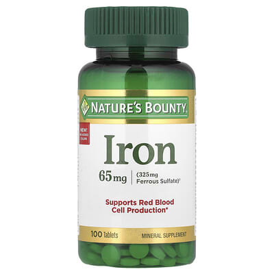 Iron, 65 mg, 100 Tablets