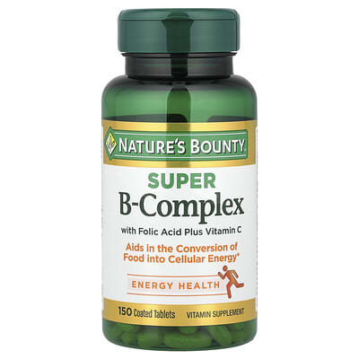 Super B-Complex with Folic Acid Plus Vitamin C, 150 Coated Tablets