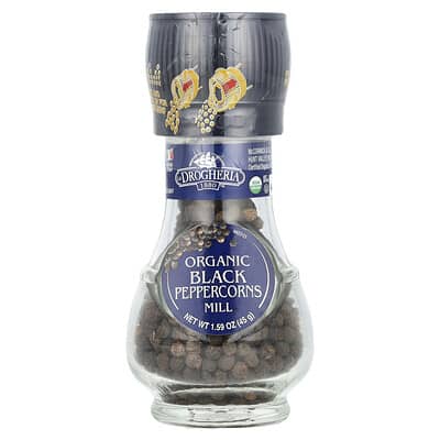 Organic Black Peppercorns Mill, 1.59 oz (45 g)