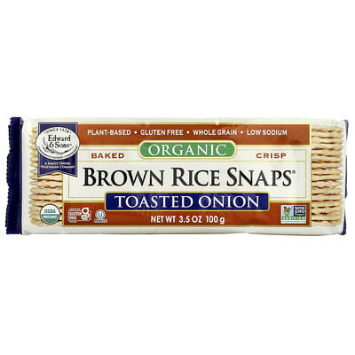 Edward & Sons Organic Baked Crisp рисовые хлебцы, жареный лук, 3.5 oz (100 g)