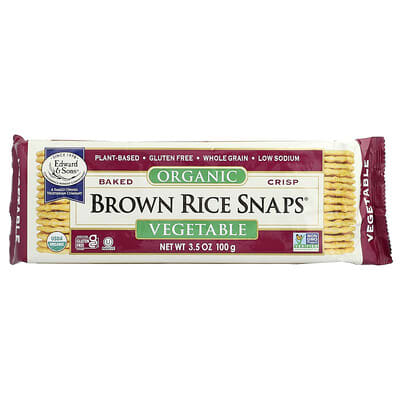 Edward & Sons Органические хрустящие рисовые крекеры, Овощные, 3.5 oz (100 g)