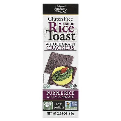 Exotic Rice Toast™, Whole Grain Crackers, Purple Rice & Black Sesame, 2.25 oz (65 g)