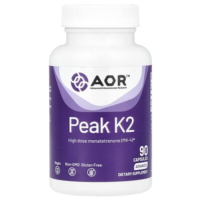 Advanced Orthomolecular Research AOR Peak K2, 15 mg, 90 капсул