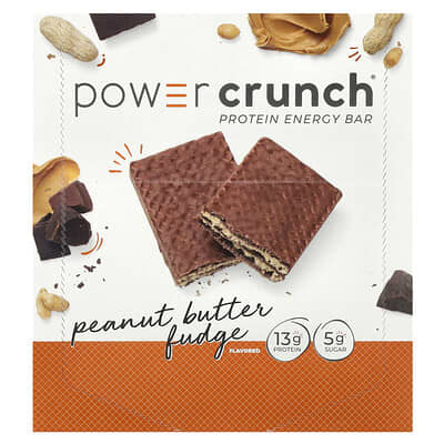Power Crunch® протеиновый батончик Peanut Butter Fudge, 12 шт, 1.4 oz (40 g) каждый