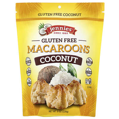 Безглютеновое макаруно Jennies Macaroons, кокос, 8 oz (226 g)