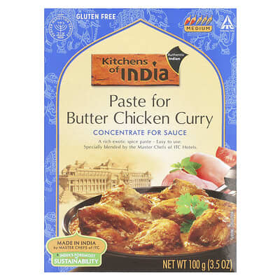 Paste For Butter Chicken Curry, Concentrate For Sauce, Medium, 3.5 oz (100 g)