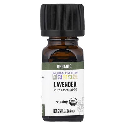 Pure Essential Oil, Organic Lavender, 0.25 fl oz (7.4 ml)