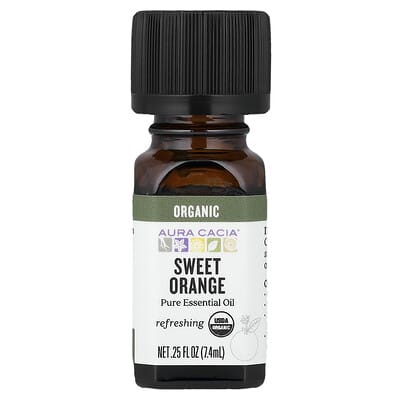 Натуральное эфирное масло, органический сладкий апельсин, 0.25 fl oz (7.4 ml)
