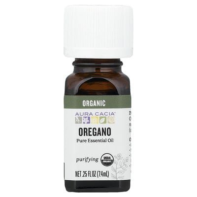 Pure Essential Oil, Organic Oregano, 0.25 fl oz (7.4 ml)