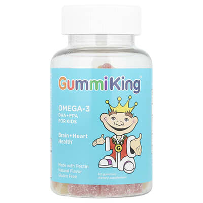 Omega-3 DHA + EPA for Kids, Strawberry, Orange and Lemon, 60 Gummies (35 mg per Gummy)