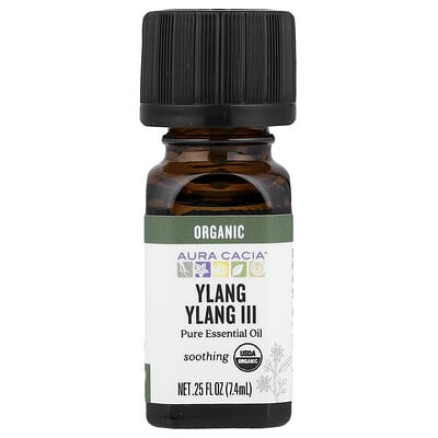 Pure Essential Oil, Organic Ylang Ylang III, 0.25 fl oz (7.4 ml)