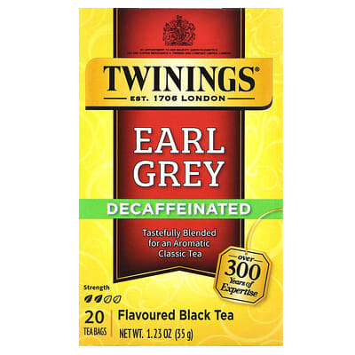 Flavored Black Tea, Earl Grey, Decaffeinated, 20 Tea Bags, 1.23 oz (35 g)