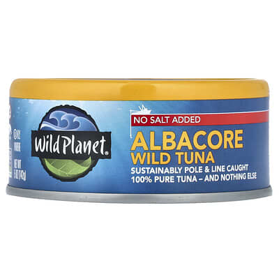Wild Albacore Tuna, без добавления соли, 5 oz (142 g)