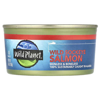 Wild Sockeye Salmon, Skinless & Boneless, 6 oz (170 g)